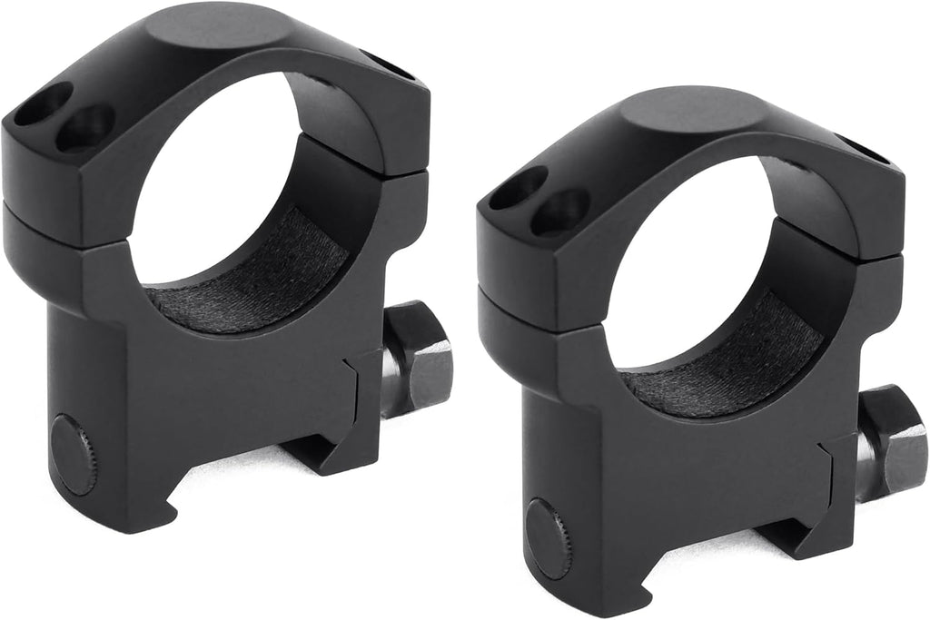30mm Scope Rings for Picatinny Rail – Medium Profile 50mm, 4-Screw CNC Machined, Anodized Black