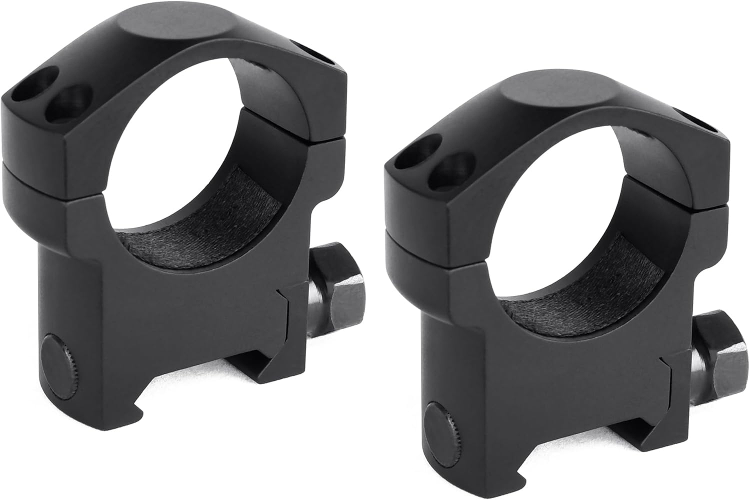 30mm Scope Rings for Picatinny Rail – Medium Profile 50mm, 4-Screw CNC Machined, Anodized Black