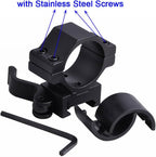 Quick-Release Flashlight Mount – 25.4/30mm, 6061 Aluminum, Stainless Screws, Picatinny Rail