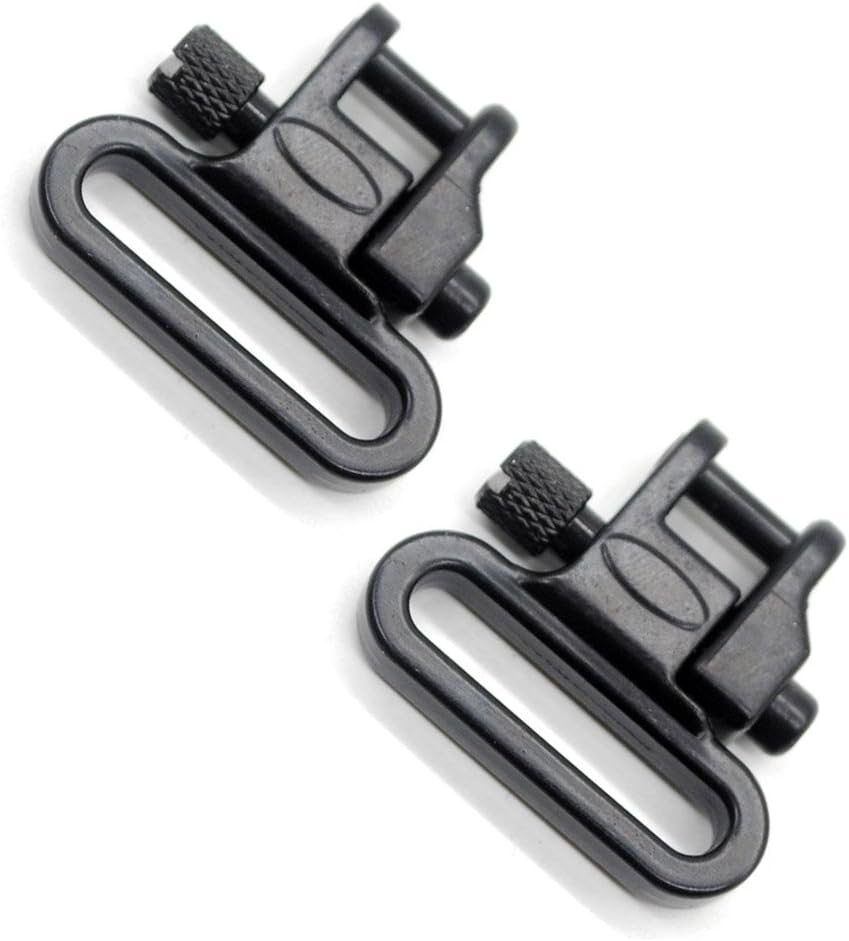 Heavy Duty QD Sling Swivels — 1" Loop, 300 LB Rated, High-Tensile Steel, Machine & Wood Screw Base, 2-Pack