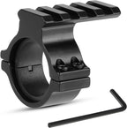 Scope Ring Adapter 1"/30mm – 4-Slot Picatinny Top Rail, Barrel Clamp for Flashlight & Laser