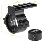Scope Ring Adapter 1"/30mm – 4-Slot Picatinny Top Rail, Barrel Clamp for Flashlight & Laser