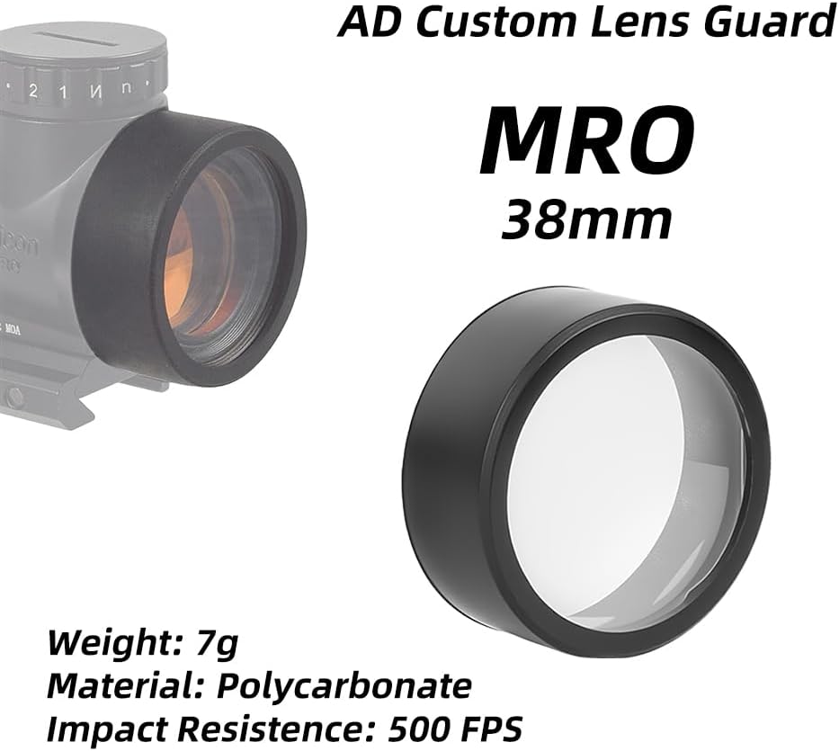 Scope Cover & Red Dot Sight Lens Cover,Lens Caps Guard Protectors, 500 FPS Impact Resistant Lens Protector for Flashlight(2 Pack)