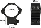 30mm Scope Rings – Low Profile, 11mm Dovetail / 3/8" Grooved Receiver, Steel Recoil Key