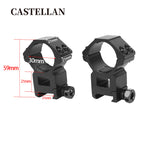 Scope Rings 1"/30mm – Hollowed-Out Design, 21mm Picatinny Rail, 6061 Aluminum (Pair)