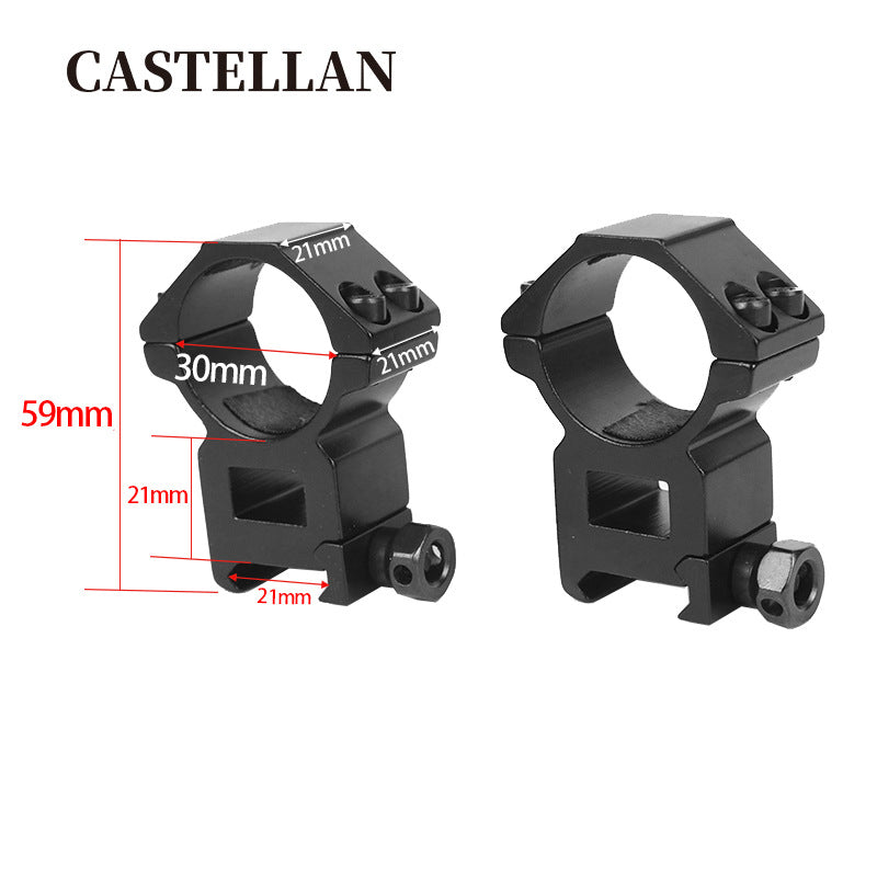 Scope Rings 1"/30mm – Hollowed-Out Design, 21mm Picatinny Rail, 6061 Aluminum (Pair)