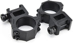 Scope Rings 1"/30mm – Hollowed-Out Design, 21mm Picatinny Rail, 6061 Aluminum (Pair)