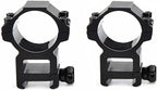 Scope Rings 1"/30mm – Hollowed-Out Design, 21mm Picatinny Rail, 6061 Aluminum (Pair)