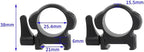 Steel Scope Rings 1" (25.4mm) – Quick-Release Lever Lock, Heavy-Duty 179g, Picatinny Rail
