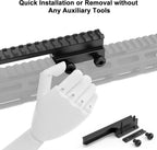 Riser Mount, Tactical High Profile Picatinny Weaver Rail Flat Top Mount Adaptor and Riser for Scopes and Optics, 1" H x 5.7" L, 14 Slots
