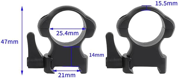 Steel Scope Rings 1" (25.4mm) – Quick-Release Lever Lock, 219g Max-Duty, Picatinny Rail