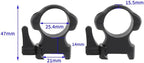 Steel Scope Rings 1" (25.4mm) – Quick-Release Lever Lock, 219g Max-Duty, Picatinny Rail