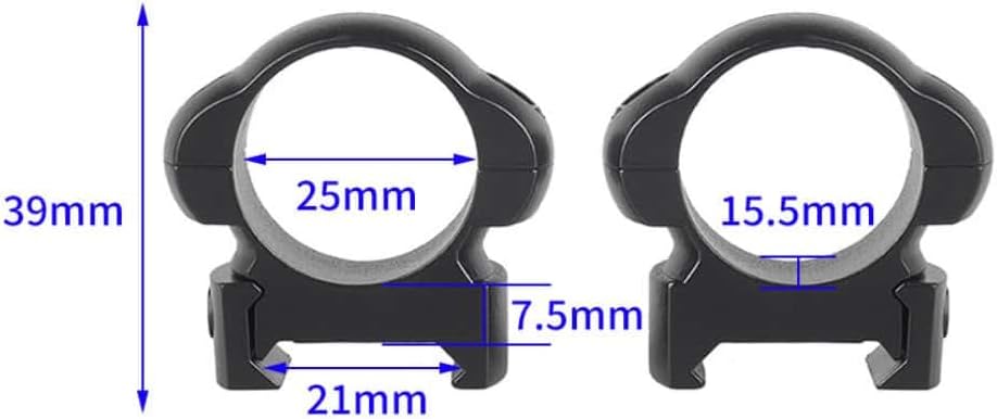 25.4mm Steel Scope Ring Mounts – Fit 21mm Picatinny/Weaver Rail