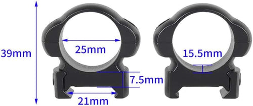 25.4mm Steel Scope Ring Mounts – Fit 21mm Picatinny/Weaver Rail