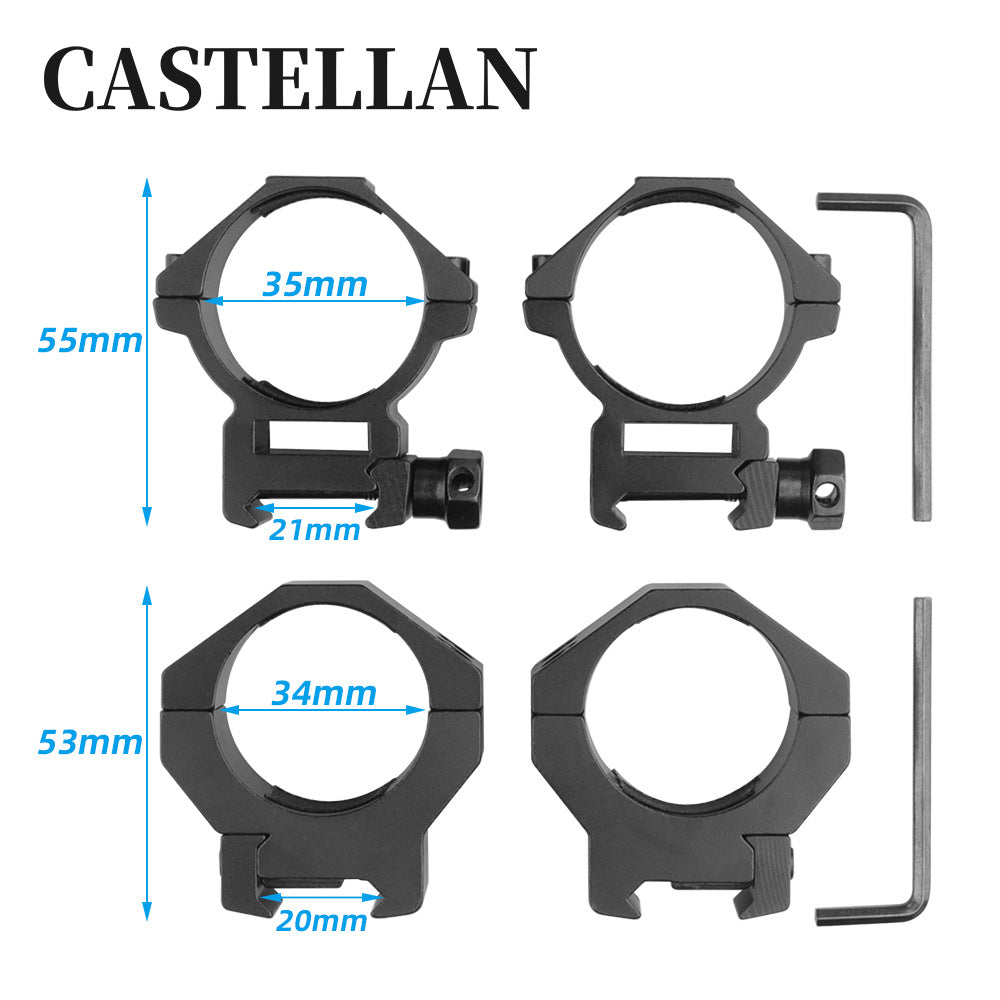 34/35mm Aluminum Scope Ring Mounts – 55mm High, Fits 21mm Picatinny/Weaver Rail