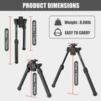 Tactical Durable Sturdy Portable Bipod Picatinny Quick Detach Head for Rifles with 6 Adjustable Heights for Shooting Hunting Accessories