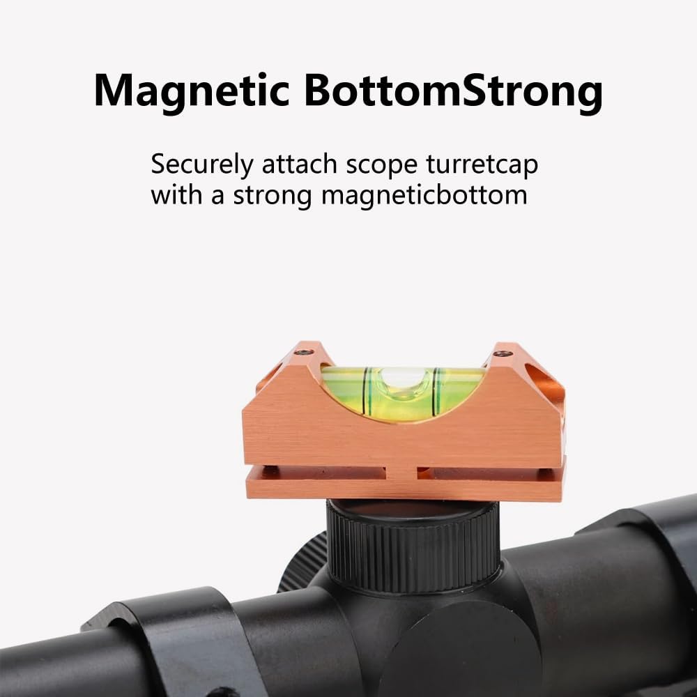 Reticle Leveling Tool, Scope Crosshair Leveling Instrument Angle Leveler Fixture Scope Megnet Bubble Level (Gold)