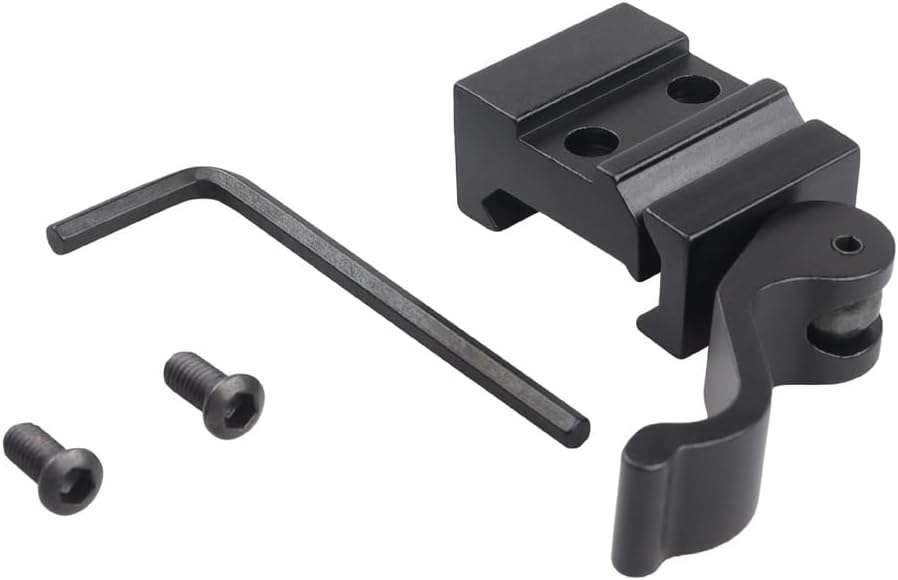 FRSF Quick Release Riser Mount, Aluminum, Black, 21mm Picatinny/Weaver Rail, Right Angle Adapter Base with Fast Detach Lever Lock