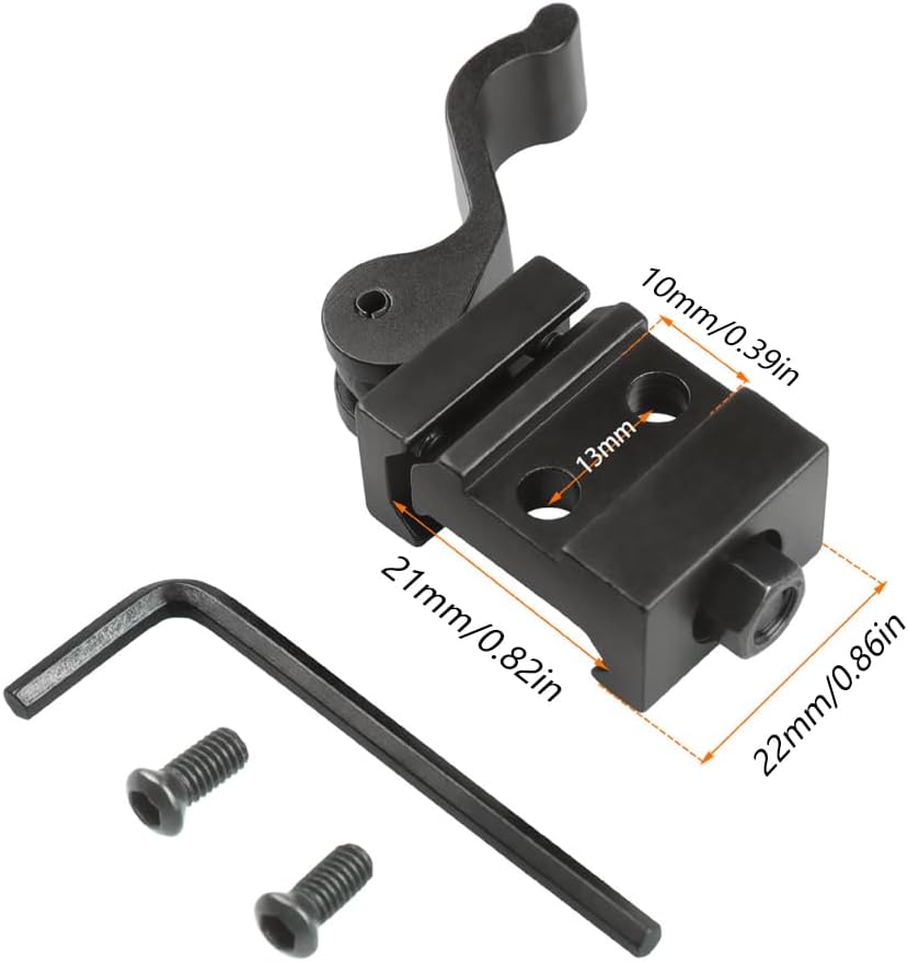 FRSF Quick Release Riser Mount, Aluminum, Black, 21mm Picatinny/Weaver Rail, Right Angle Adapter Base with Fast Detach Lever Lock