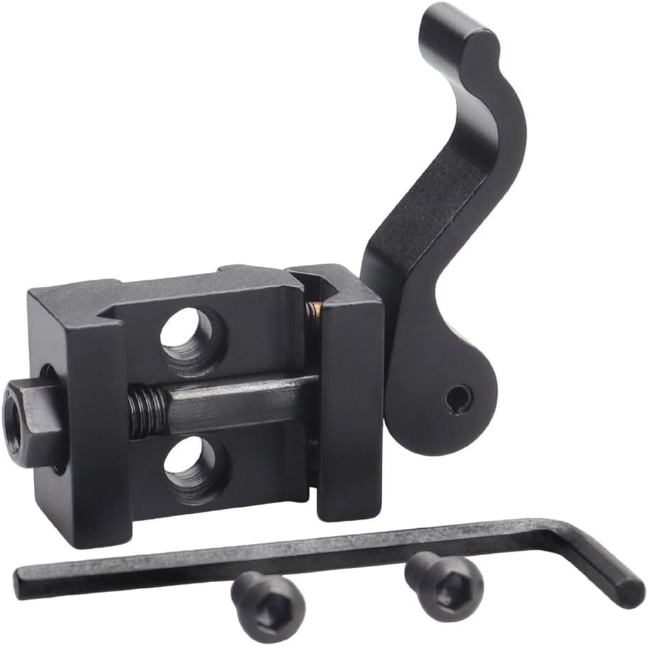 FRSF Quick Release Riser Mount, Aluminum, Black, 21mm Picatinny/Weaver Rail, Right Angle Adapter Base with Fast Detach Lever Lock