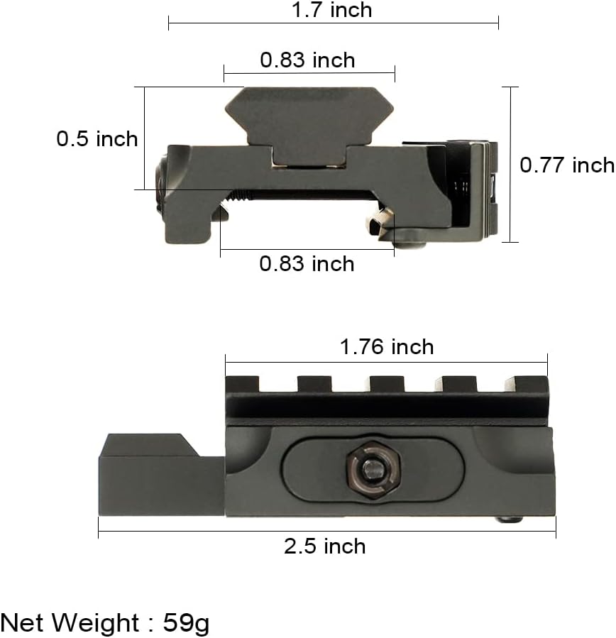 Castellan 0.5" Quick-Release Picatinny Riser Mount — Aircraft Aluminum