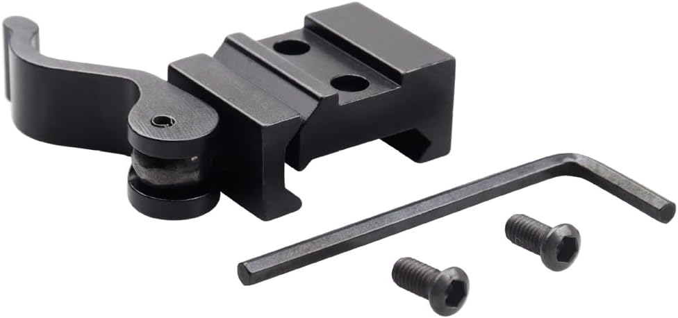 FRSF Quick Release Riser Mount, Aluminum, Black, 21mm Picatinny/Weaver Rail, Right Angle Adapter Base with Fast Detach Lever Lock