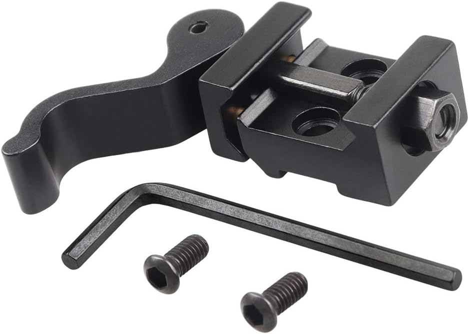 FRSF Quick Release Riser Mount, Aluminum, Black, 21mm Picatinny/Weaver Rail, Right Angle Adapter Base with Fast Detach Lever Lock