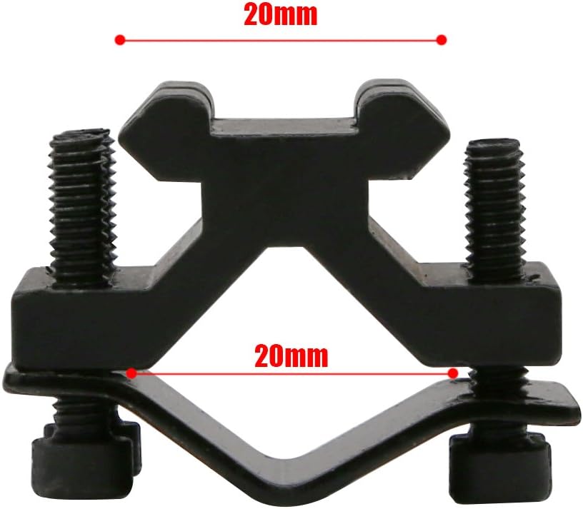 20mm Barrel Rail Mount Tube Adapter, Rifle Gun Laser Flashlight Barrel Clamp, Scope Mount with Barrel Adapter