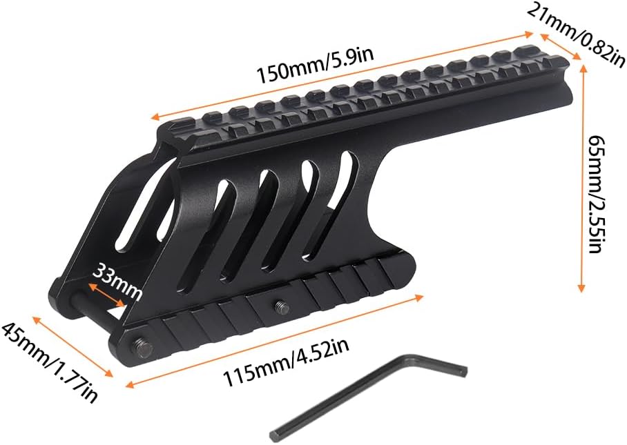 Saddle Scope Mount for Remington 870 & 870 DM 12 Gauge Pump Shotgun, Lightweight Skeleton Side Wall Weight Reduction Optic Base with Picatinny Rail