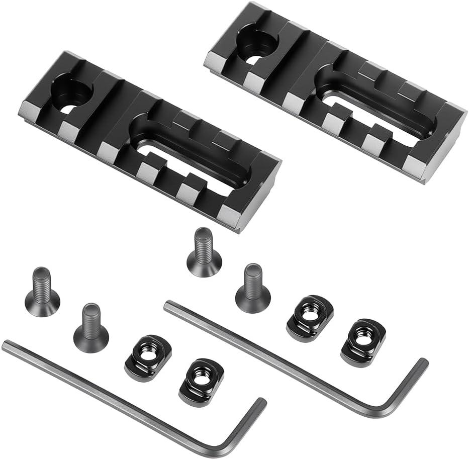 Aluminum Adjustable Pitch Slotted Made Picatinny Rail with 2 T-Nuts & Screws 2 Wrench for Mlok Compatible