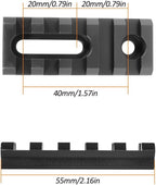 Aluminum Adjustable Pitch Slotted Made Picatinny Rail with 2 T-Nuts & Screws 2 Wrench for Mlok Compatible