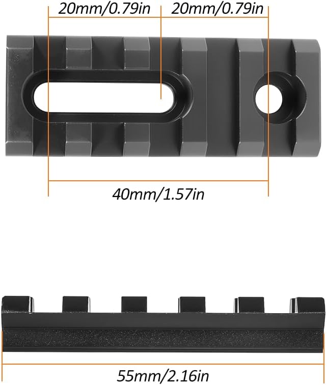Aluminum Adjustable Pitch Slotted Made Picatinny Rail with 2 T-Nuts & Screws 2 Wrench for Mlok Compatible