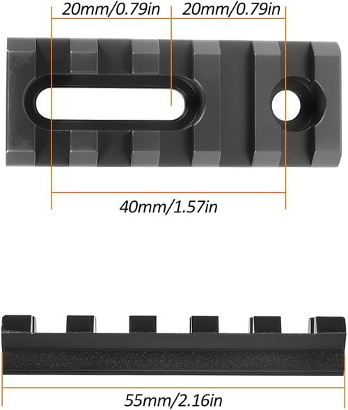 Aluminum Adjustable Pitch Slotted Made Picatinny Rail with 2 T-Nuts & Screws 2 Wrench for Mlok Compatible