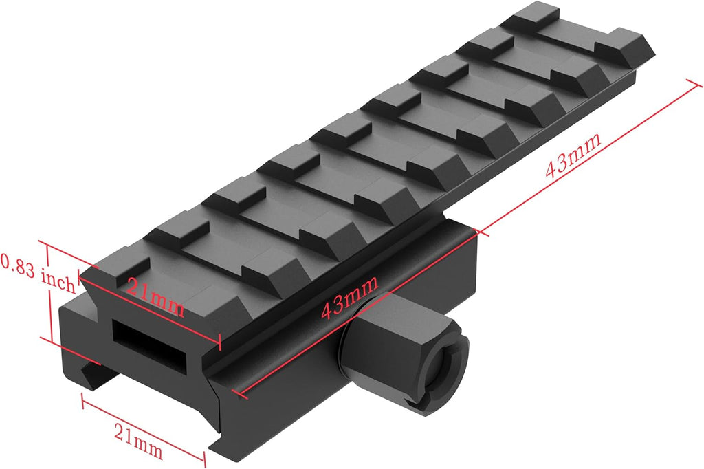 Optics Riser Picatinny Rail Riser for Optics or Red Dot Riser Mount