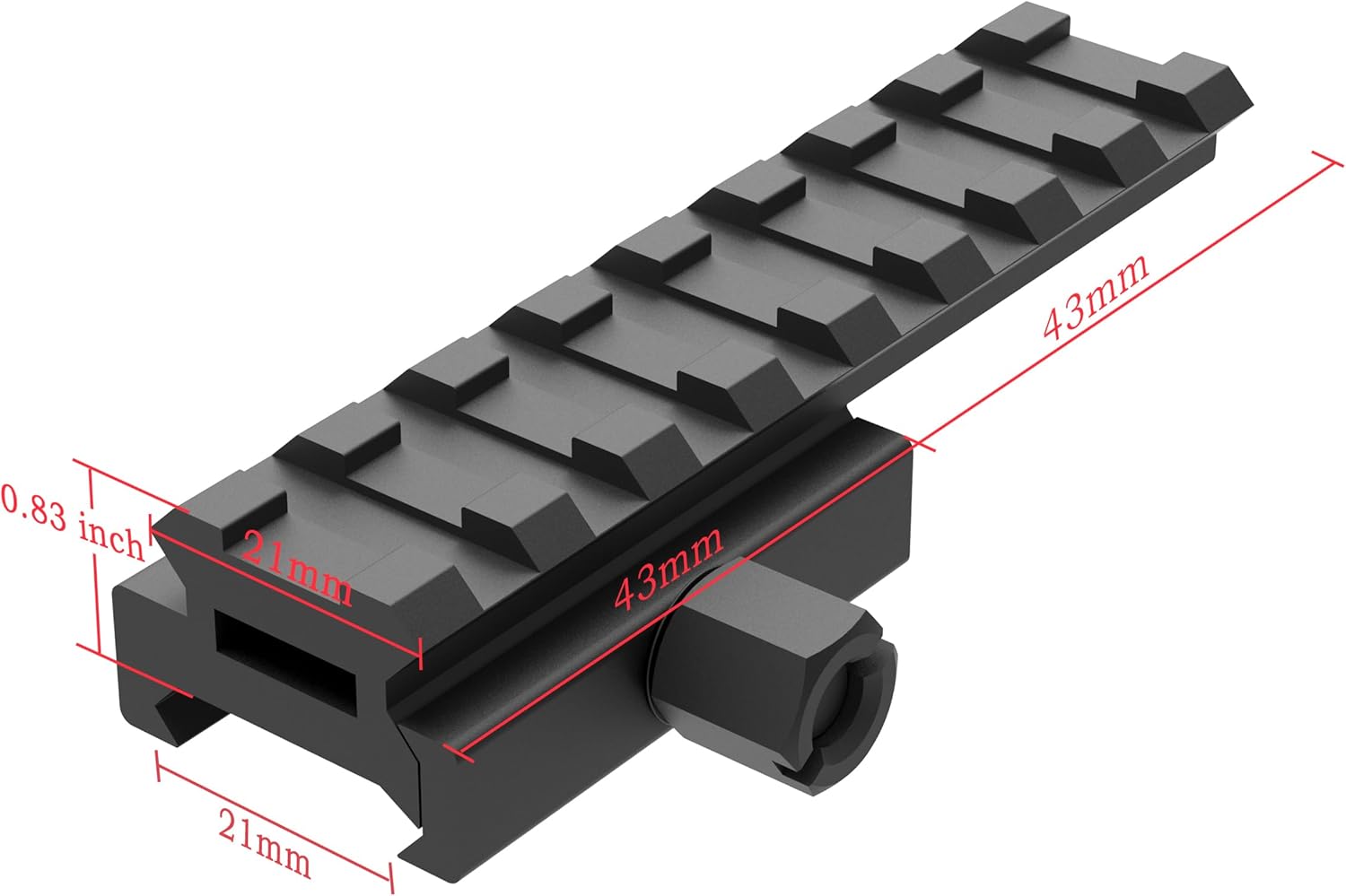 Optics Riser Picatinny Rail Riser for Optics or Red Dot Riser Mount