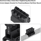 Castellan Adjustable-Height Picatinny Riser Mount — 3-Slot, 0.9–1.2" Rise