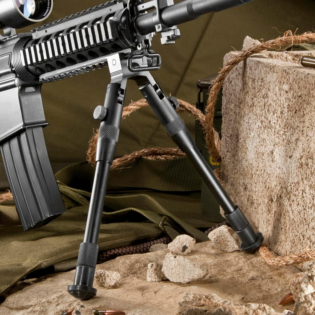 High Profile Adjustable Bipod 8 to 10 Inch with Foldable Legs for Picatinny Rail or Swivel Stud Mount