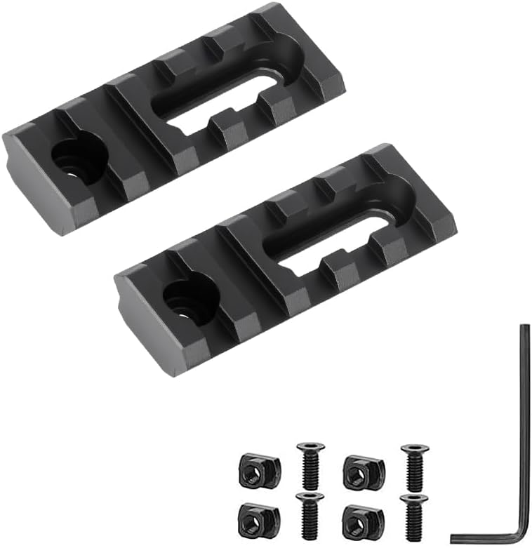 Aluminum Adjustable Pitch Slotted Made Picatinny Rail with 2 T-Nuts & Screws 2 Wrench for Mlok Compatible