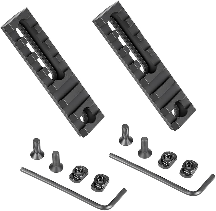 Aluminum Adjustable Pitch Slotted Made Picatinny Rail with 2 T-Nuts & Screws 2 Wrench for Mlok Compatible