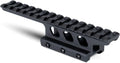 Offset Picatinny Riser Mount with Recoil Stop Base | 14 Slot 5 inch | High Profile
