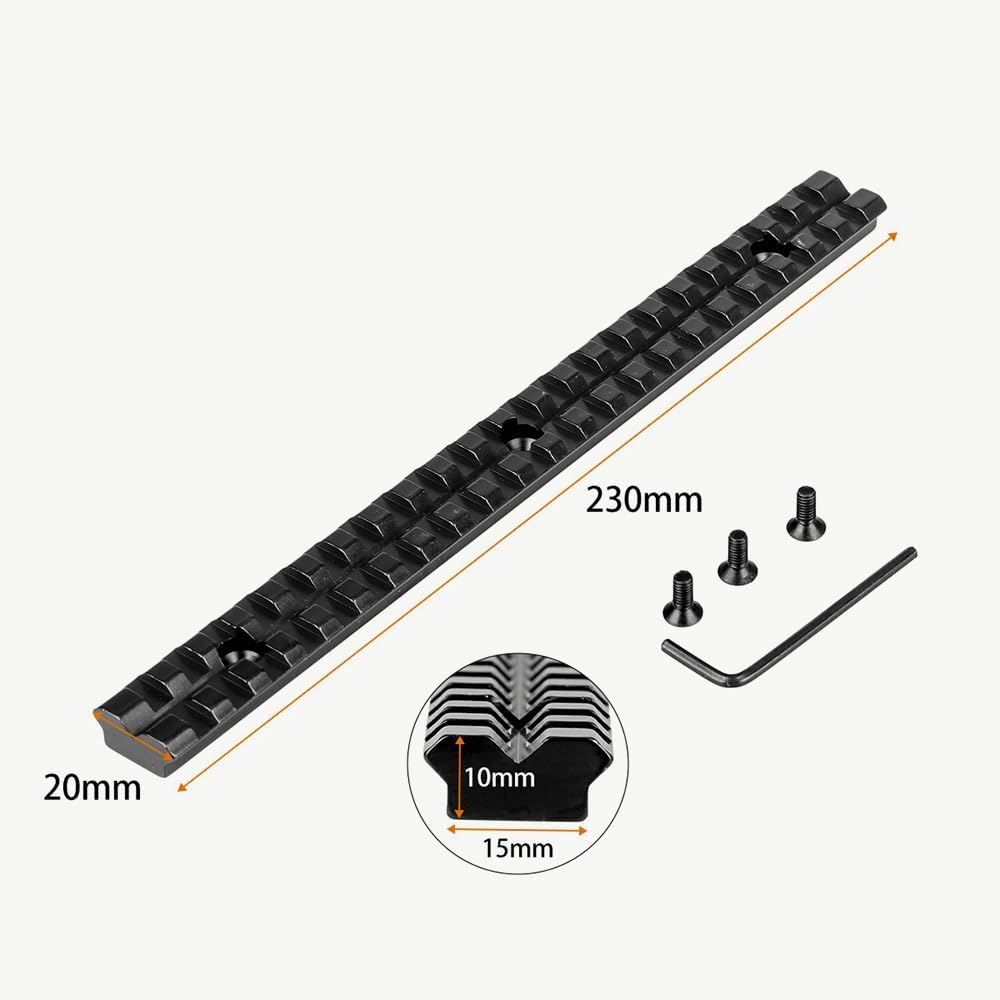 25 Slots and 257mm Length 20mm Mount Picatinny Rail of Aluminum Alloy for Hunting Scope and Flashlight Mount