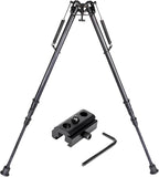 27 Inch Bipod, Metal Spring Telescopic Folding Camera Tripod, 3-Hole Adapter Included, Adjustable 16.9 to 28.7 Inches for Shooting and Hunting, Black
