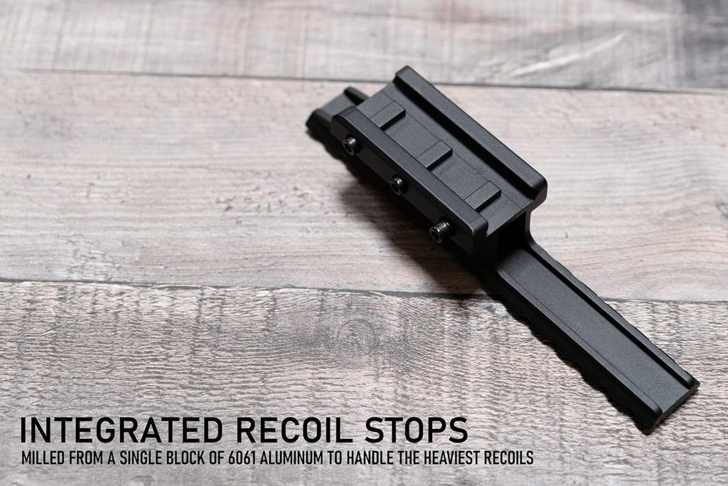 Offset Picatinny Riser Mount with Recoil Stop Base | 14 Slot 5 inch | High Profile