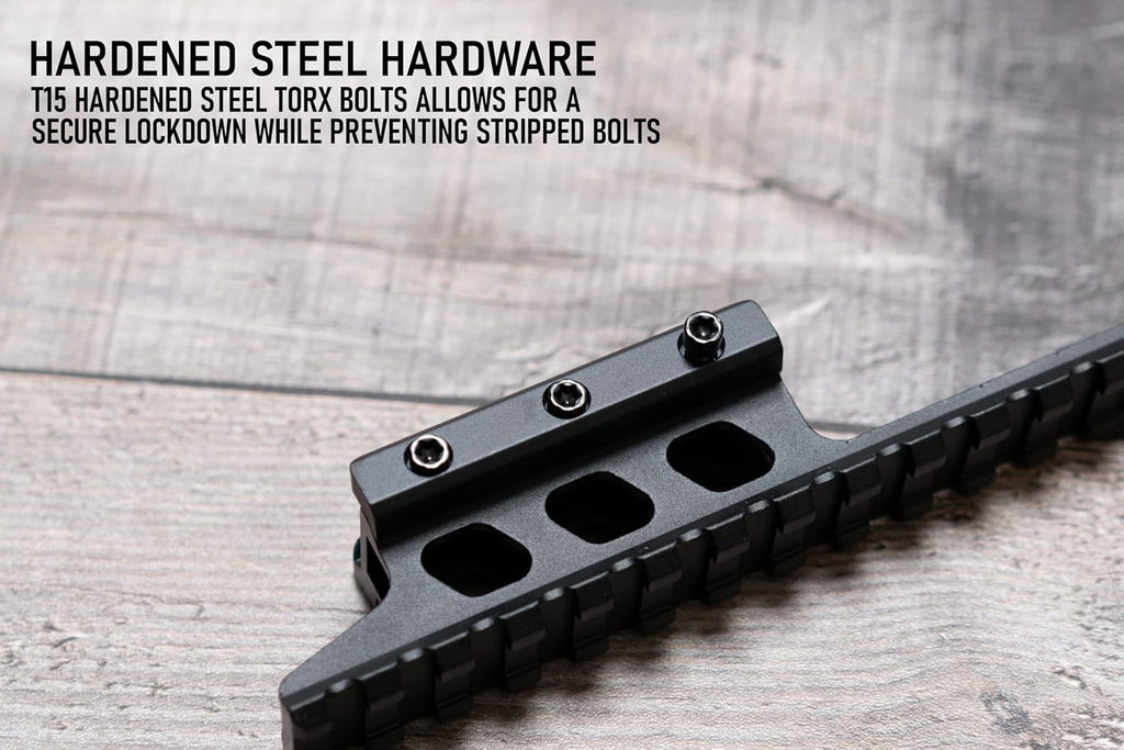 Offset Picatinny Riser Mount with Recoil Stop Base | 14 Slot 5 inch | High Profile