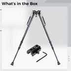 27 Inch Bipod, Metal Spring Telescopic Folding Camera Tripod, 3-Hole Adapter Included, Adjustable 16.9 to 28.7 Inches for Shooting and Hunting, Black