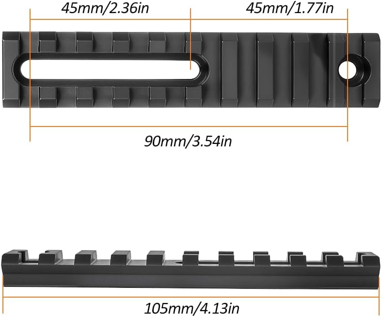 Aluminum Adjustable Pitch Slotted Made Picatinny Rail with 2 T-Nuts & Screws 2 Wrench for Mlok Compatible