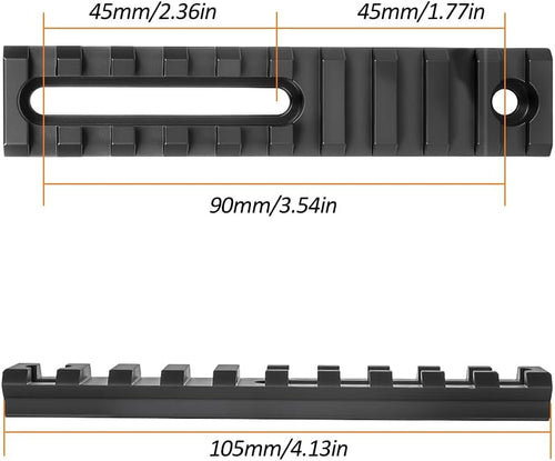 Aluminum Adjustable Pitch Slotted Made Picatinny Rail with 2 T-Nuts & Screws 2 Wrench for Mlok Compatible