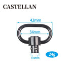 Heavy Duty QD Push Button Sling Swivel — 1.38" Loop, High-Strength Steel, 0.6 oz, Black