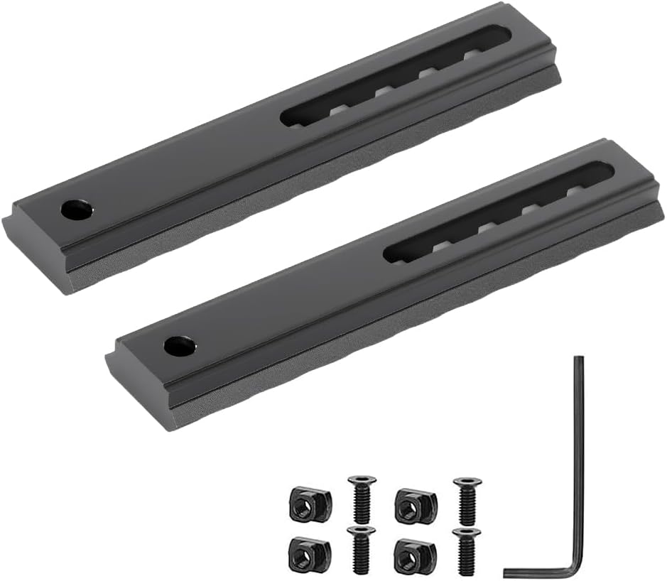 Aluminum Adjustable Pitch Slotted Made Picatinny Rail with 2 T-Nuts & Screws 2 Wrench for Mlok Compatible