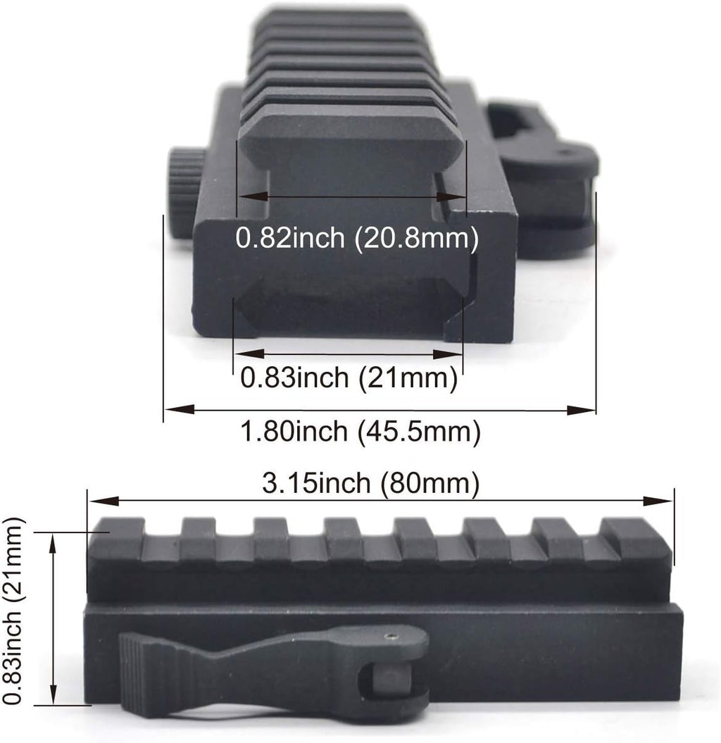 Castellan 7-Slot Quick-Release Picatinny Riser Mount Adapter — Aircraft Aluminum